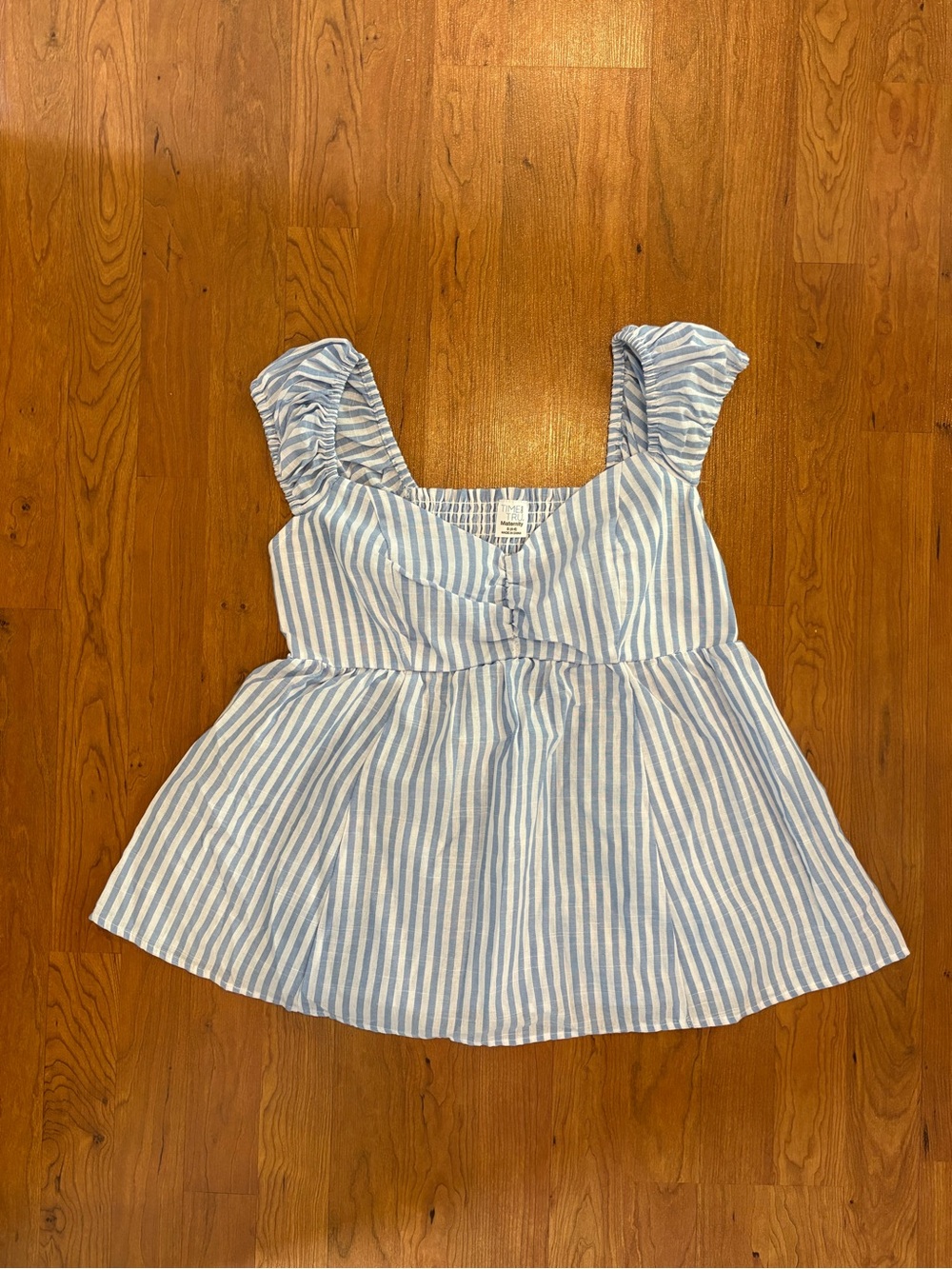 NWOT Blue Stripe Ruffled Tank Maternity Top